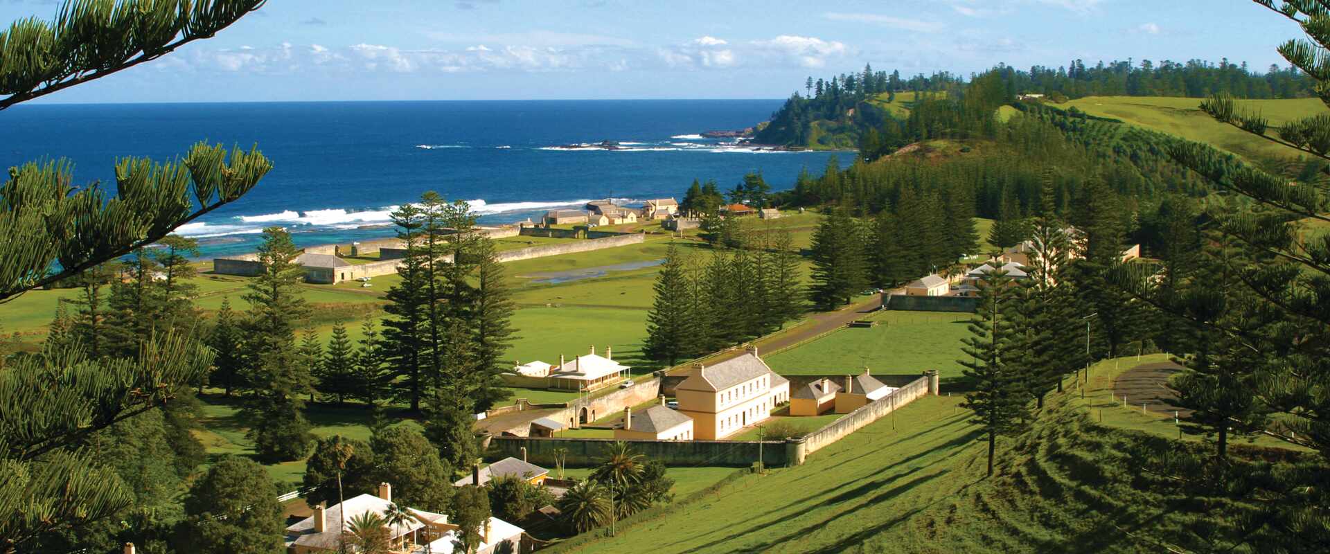 View of Heritage Buildings on Norfolk Island, Australia