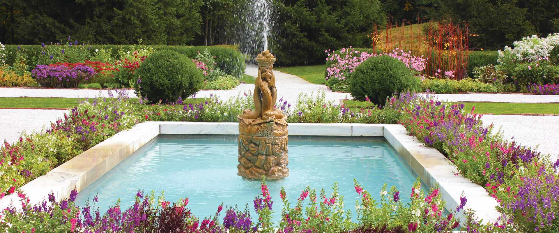 Image of USA The Mount garden fountain